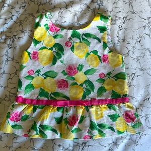 Janie and Jack girls 3T 4T lemon peplum top